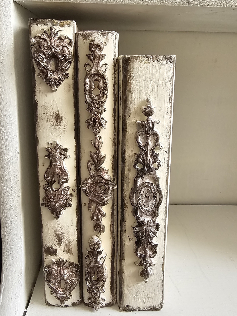 Decorative Ivory and Bronze Ornamental Book Set - Home Accents